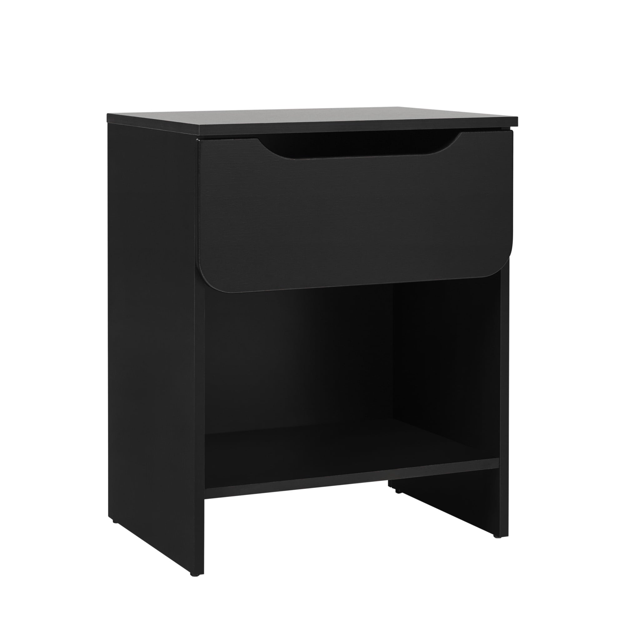 Walker Edison Modern Scandi 1-Drawer Nightstand, Black