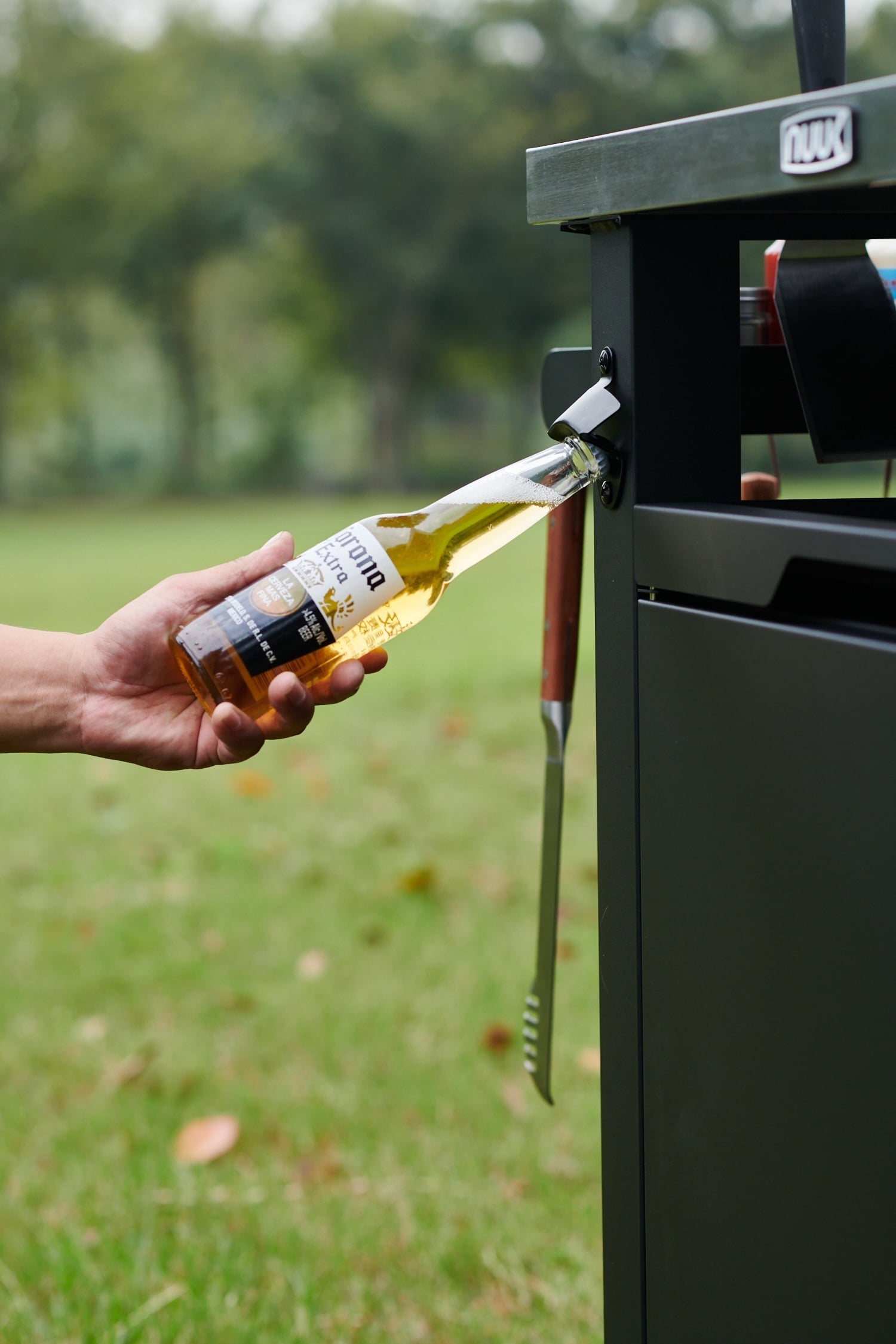 Deluxe 30IN Outdoor Rolling Grill Cook Station, Bar Table with Patio Storage Cabinet and Outdoor Dining Table, Black