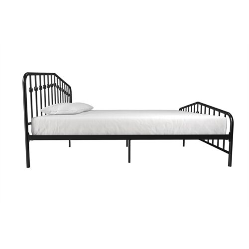 Novogratz Bushwick King Adjustable Metal Bed in Black