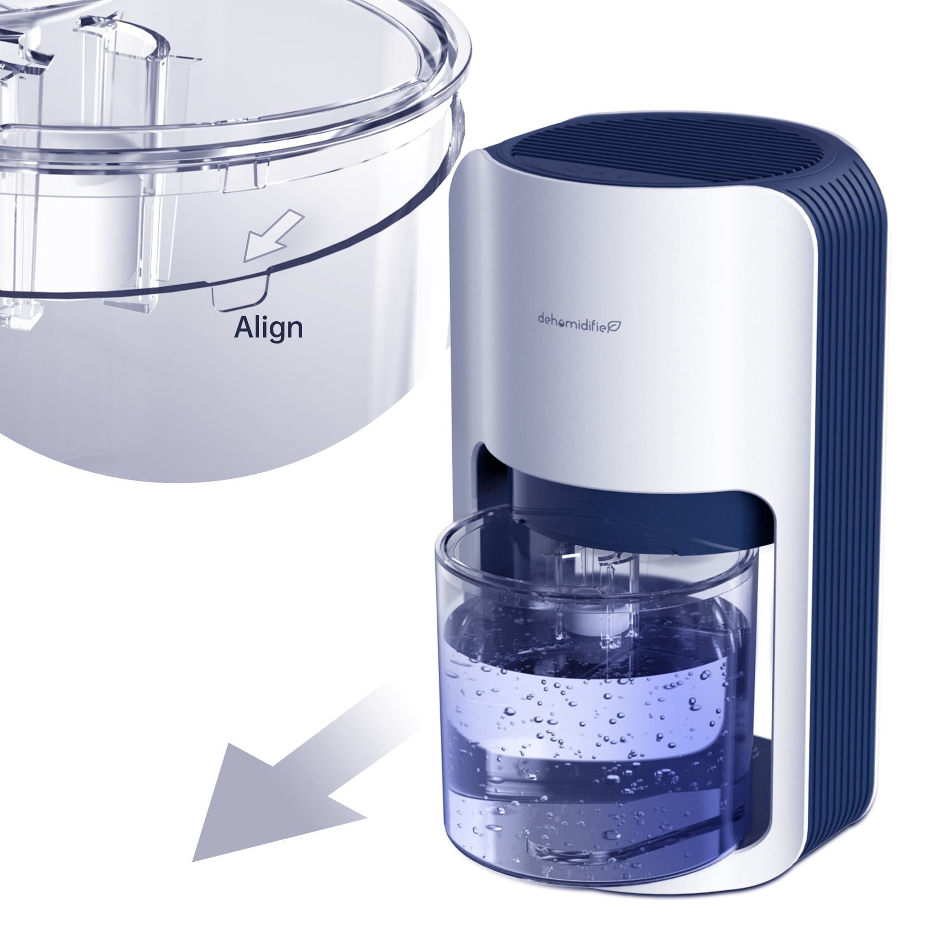 KLOUDIC 1200ml Ultra Quiet Dehumidifier with Automatic Defrosting for Home, 480 Sq ft