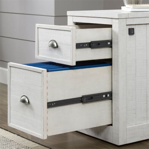 Martin Svensson Home Monterey White 2 Drawer File Cabinet with Fingerprint Lock