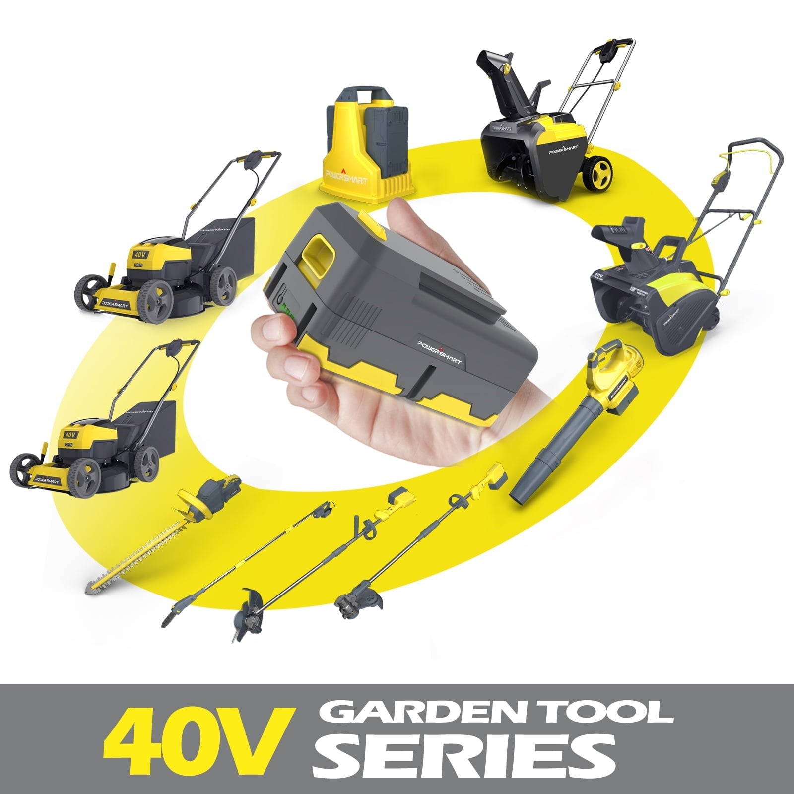 PowerSmart 40V Push Lawn Mower Kit with Leaf Blower (2-Tool)