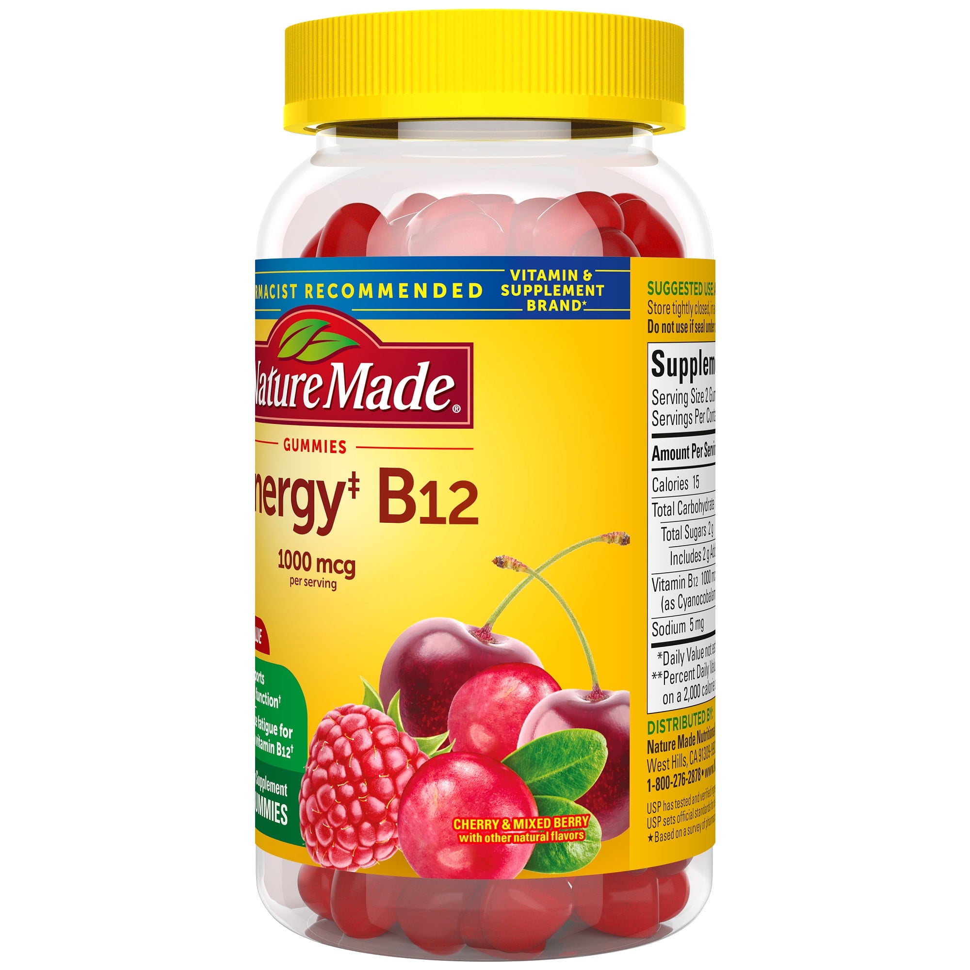 Nature Made Energy B12 1000 mcg Gummies, Dietary Supplement, 160 Count