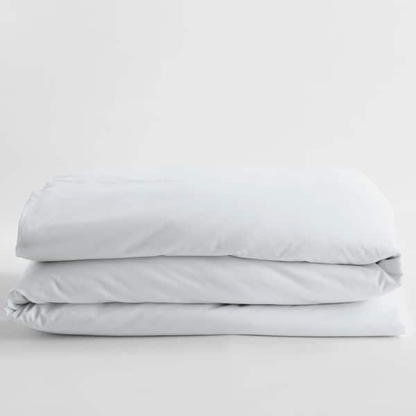 Company Cotton White Solid 300-Thread Count Wrinkle-Free Sateen King Duvet Cover