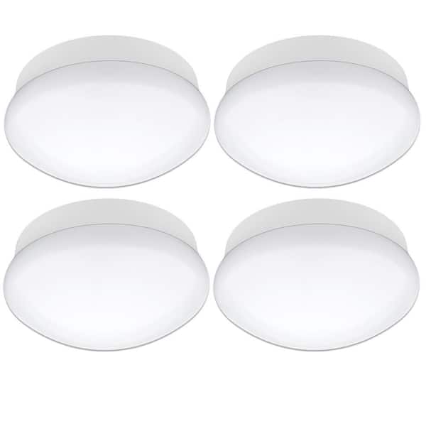 Spin Light 11 in. LED Flush Mount Ceiling Light High Output 1600 Lumens 22-Watt 4000K Bright White (4-Pack)