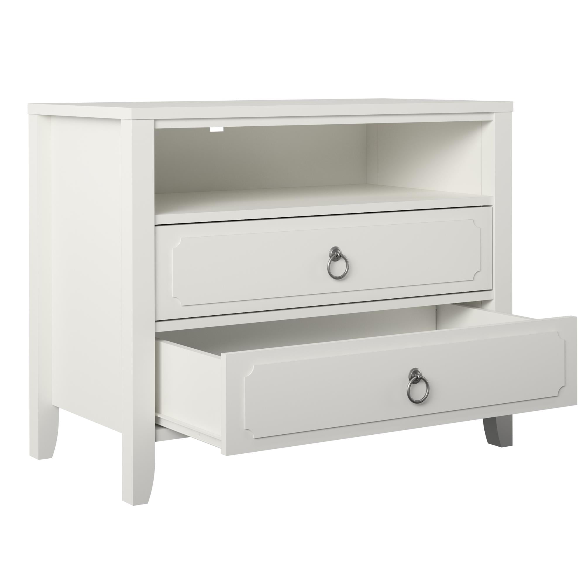 Novogratz Her Majesty 2 Drawer Nightstand, Soft White