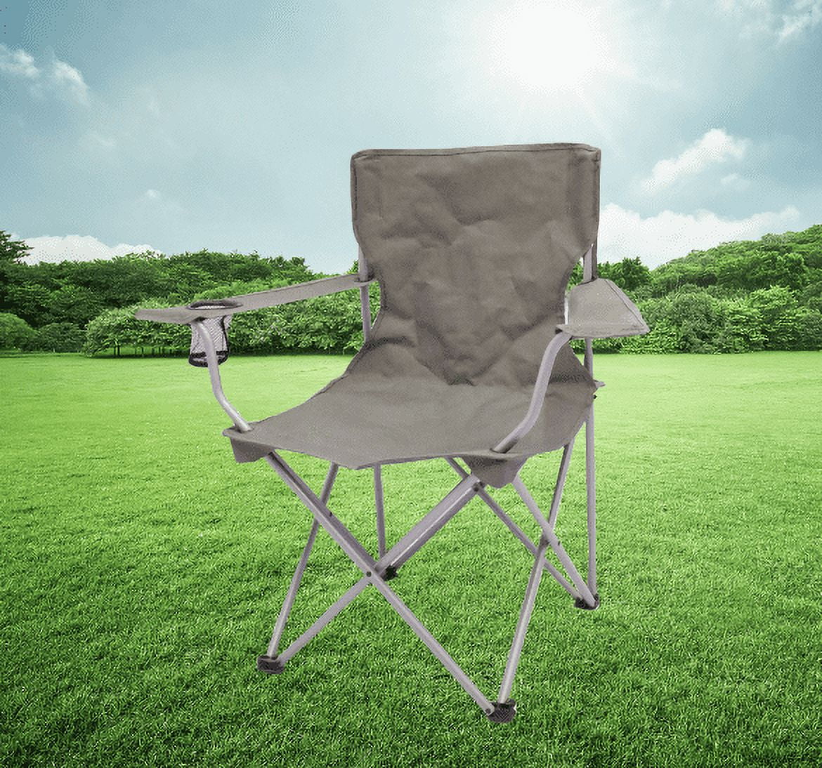 Ozark Trail Classic Folding Camp Chairs, with Mesh Cup Holder,Set of 4, 32.10 x 19.10 x 32.10 Inches