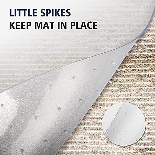 Office Chair Mat for Carpeted Floors with Lip 48"X36" 2.2mm Thick Transparent...