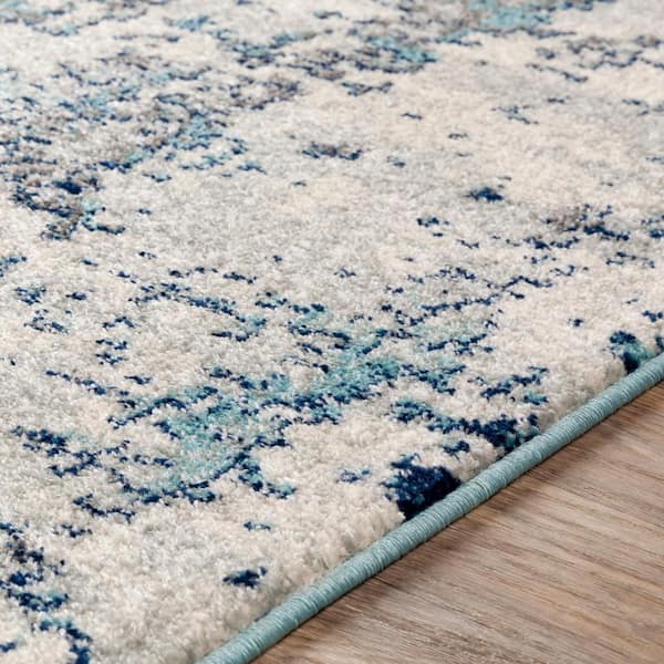 Yamikani Aqua 8 ft. x 10 ft. Abstract Distressed Abstract Area Rug
