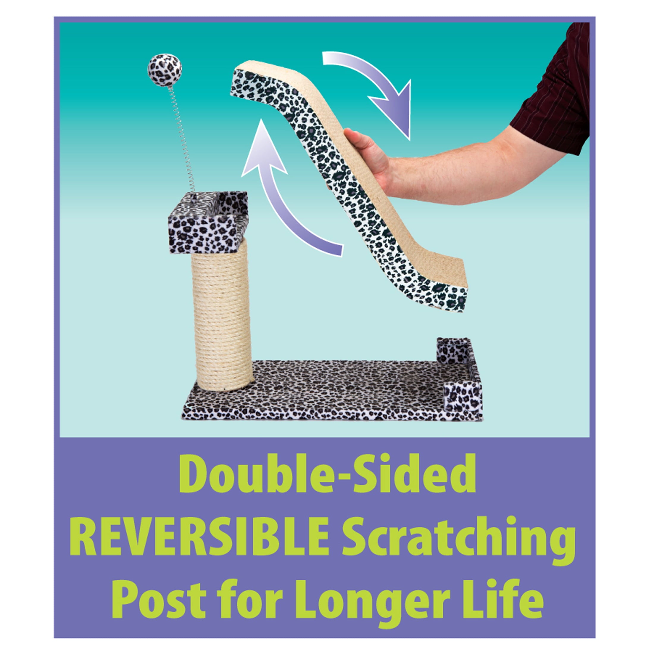 Penn-Plax Jungle-Slope Cat Leopard Print Activity Center – Cardboard – Black & White