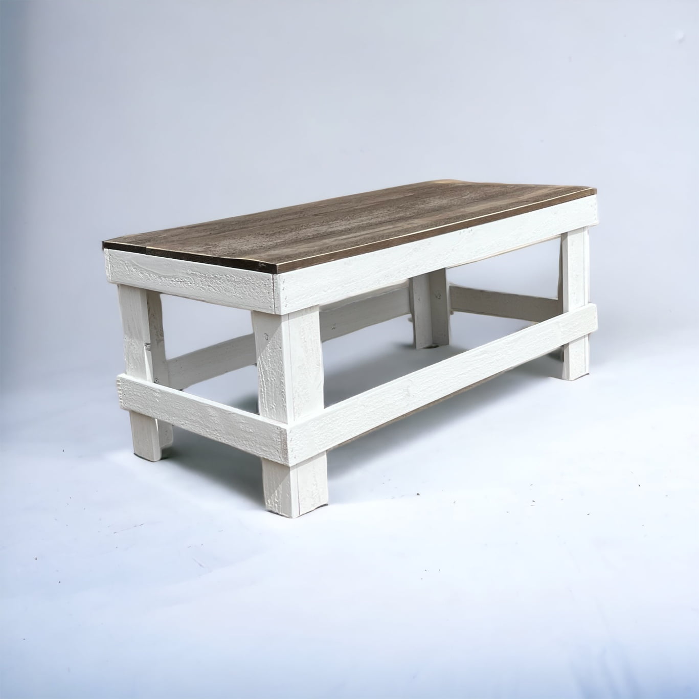 Woven Paths Rustic Wood Rectangular Coffee Table