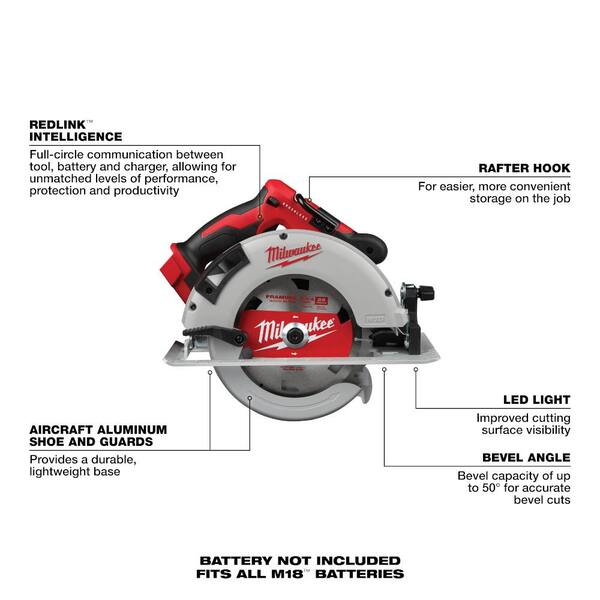 M18 FUEL GEN-2 18V Lithium-Ion Brushless Cordless Reciprocating Saw w/7-1/4 in Circular Saw & Jig Saw (3-Tool)