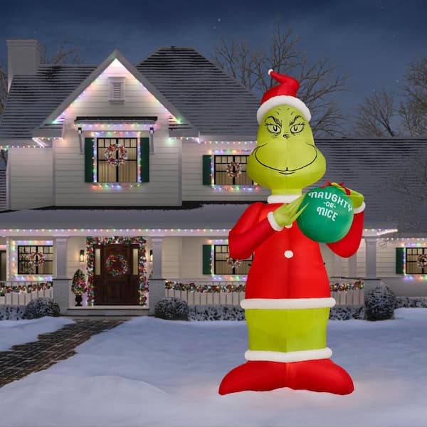 20 ft. LED Grinch in Santa Suit Inflatable