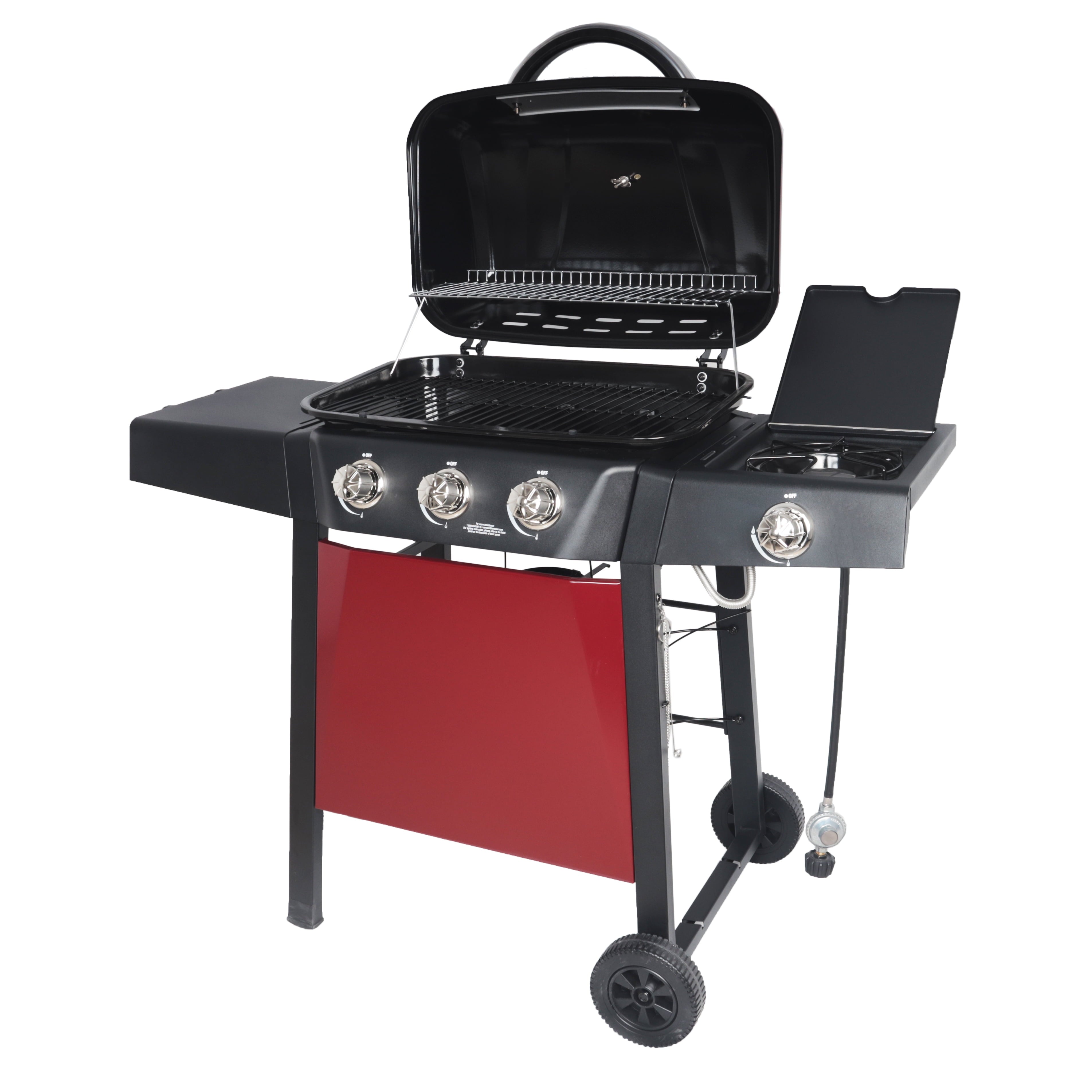 RevoAce 4 Burner Propane Gas Grill Including a Side Burner, Red Sedona, GBC1729WRS
