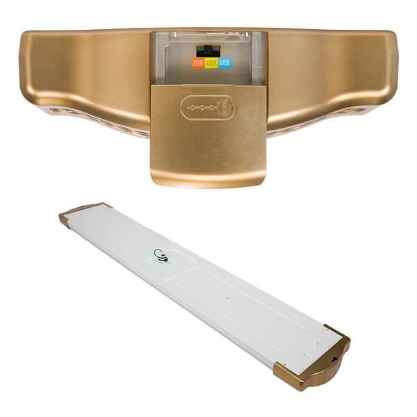 4 ft. 5250 Lumens Integrated LED Matte Gold Honeycomb End Caps Wraparound Light Adjustable CCT and Night Light (24-Pack)