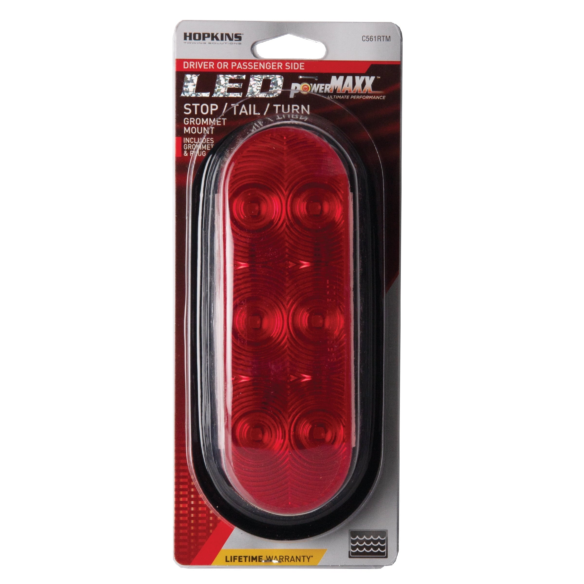 Hopkins Towing Solutions LED 6 in. Red Submersible Oval Stop, Tail, Turn Light, C561RTM