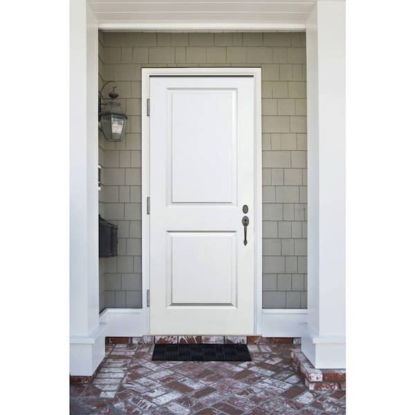 32 in. x 80 in. Element Series 2-Panel Square Wht Primed Right-Hand Outswing Steel Prehung Front Door w 4-9/16 in. Frame