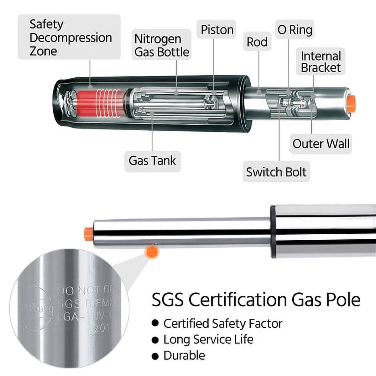 Alden Design Adjustable Midback Faux Leather Bar Stool, Set of 2, Black