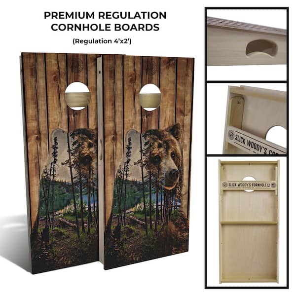 Bear Mountain Regulation Cornhole Board Set (Includes 8 Bags)