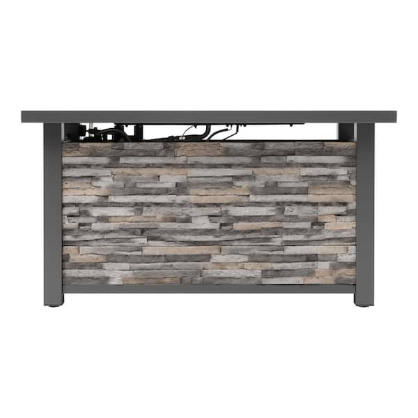 Picanto 25.98 in. x 25.59 in. Rectangle Steel Propane Gas Gray Fire Pit