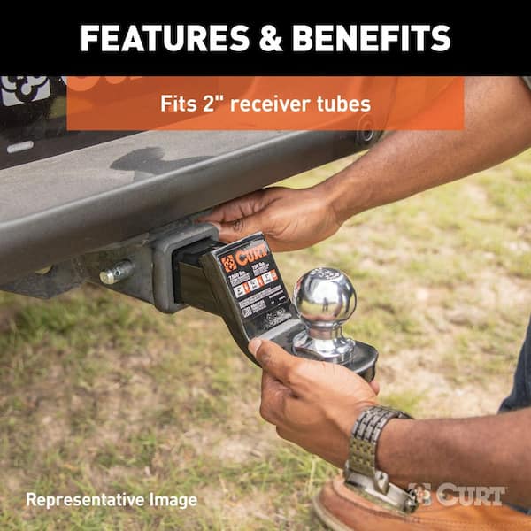 7,500 lbs. 2 in. Drop Trailer Hitch Ball Mount Draw Bar Towing Starter Kit with 2 in. Ball (2 in. Shank)