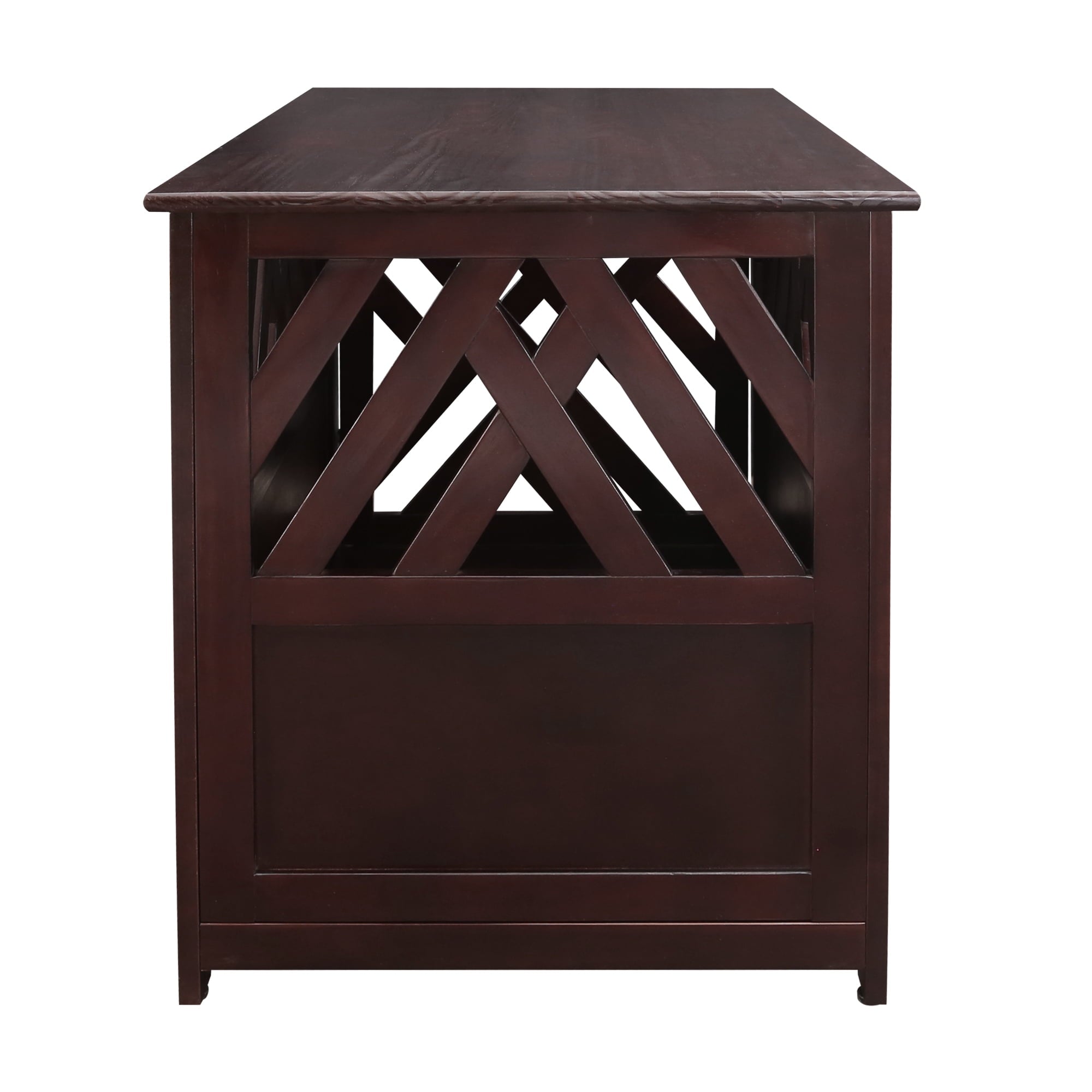 Casual Home Modern Lattice Wooden Pet Crate End Table, Espresso, Medium, 33