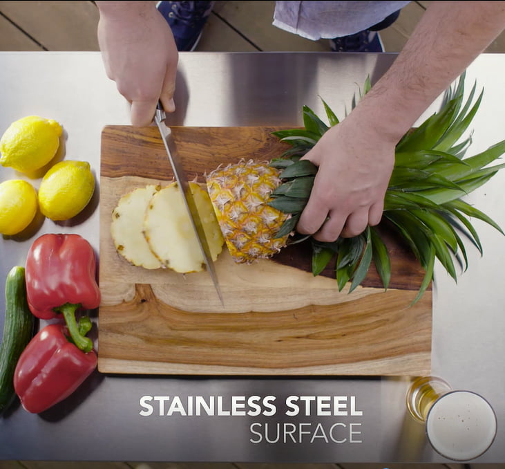 Unity XL Portable Outdoor Table and Storage Cabinet with Accessory Hooks, Espresso Brown