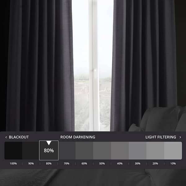Armour Grey Rod Pocket Room Darkening Curtain - 50 in. W x 84 in. L (1-Panel)