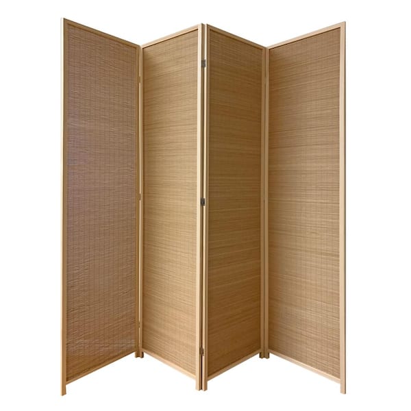 SG-358A 7 ft. Bamboo Osaka Screen 4-Panel Room Divider