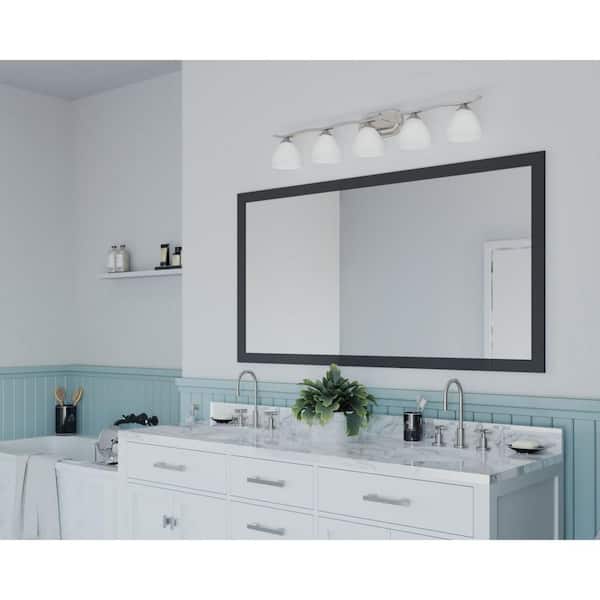 Laird Collection 41-5/8 in. 5-Light Brushed Nickel Etched Glass Traditional Bathroom Vanity Light