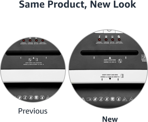 Amazon Basics 12 Sheet (New Model) Micro Cut Paper and Credit Card CD Shredder w