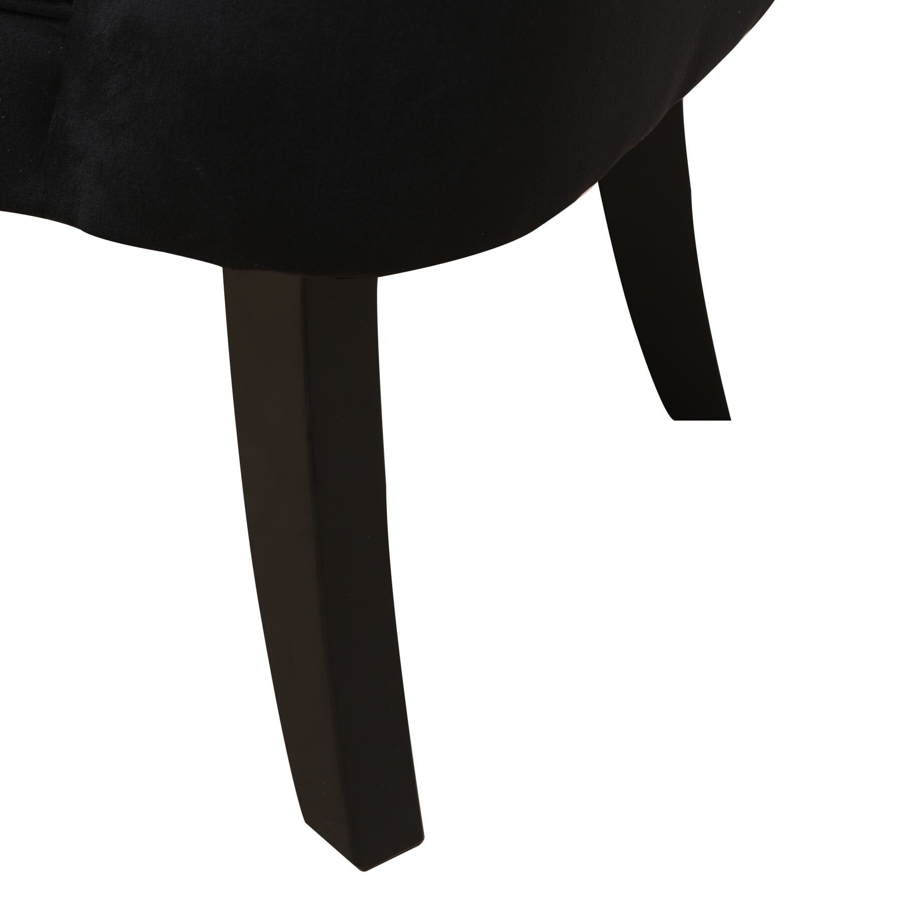 Modern Velvet Dining Chair with Solid Wood Legs, Tufted Vanity Chairs with Back, Accent Chair with Wood Frame, Single Sofa Chair for Bedroom, Living Room, Office, Study Room, Black