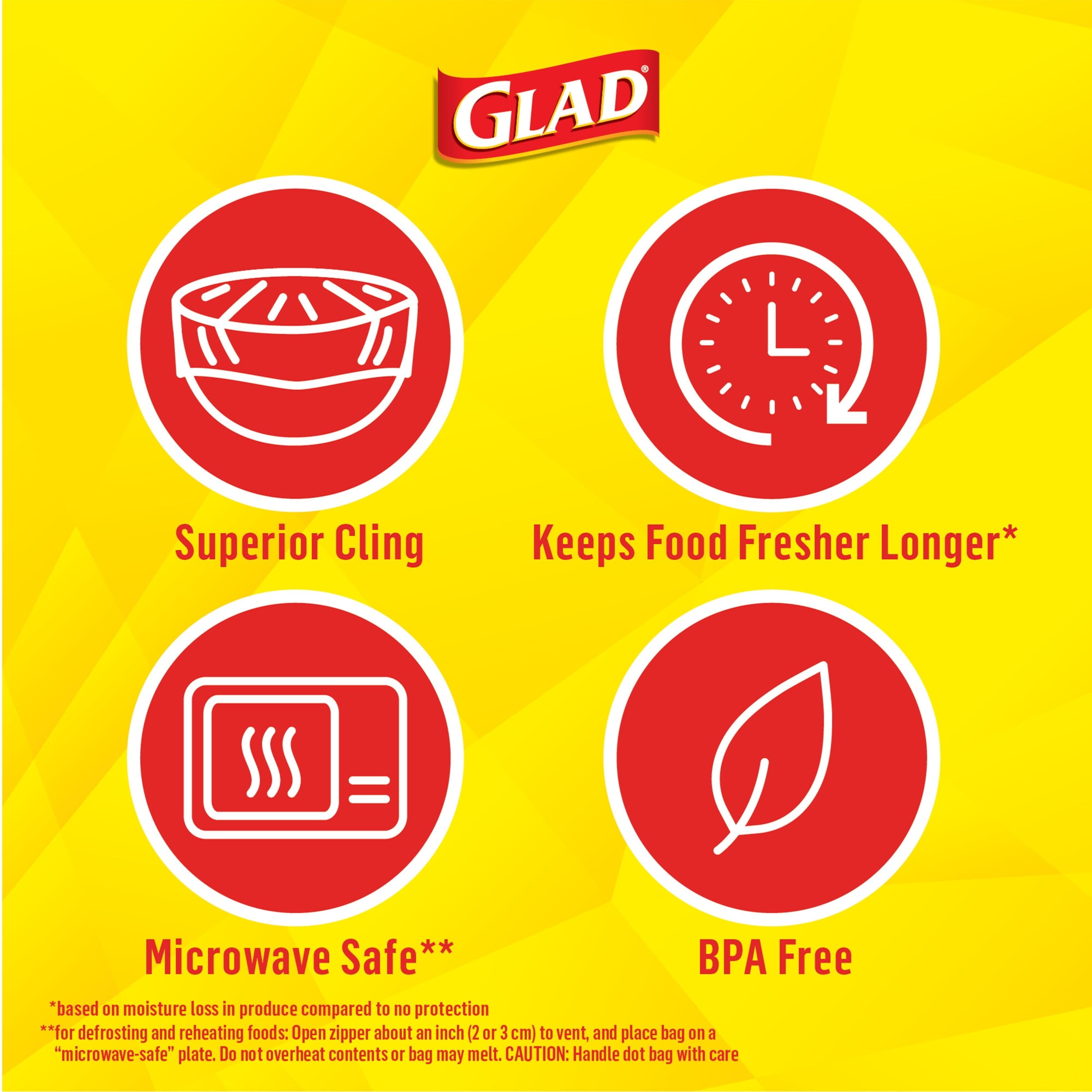 Glad Cling N Seal Plastic Food Wrap, 200 Square Foot Roll