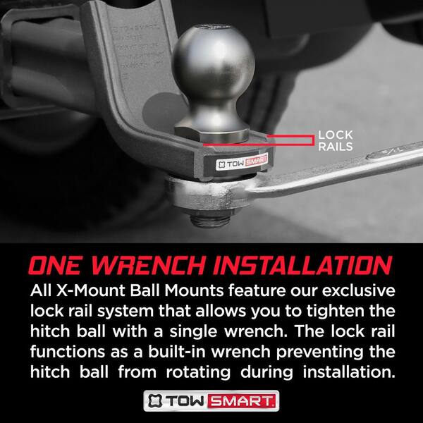 BAJA 5,000 lb. X-Mount Starter Kit, 3-1/4 in. Drop x 2 in. Rise x 1 in. Shank Hitch Mount, 2 in. Ball, 5/8 in. Hitch Pin
