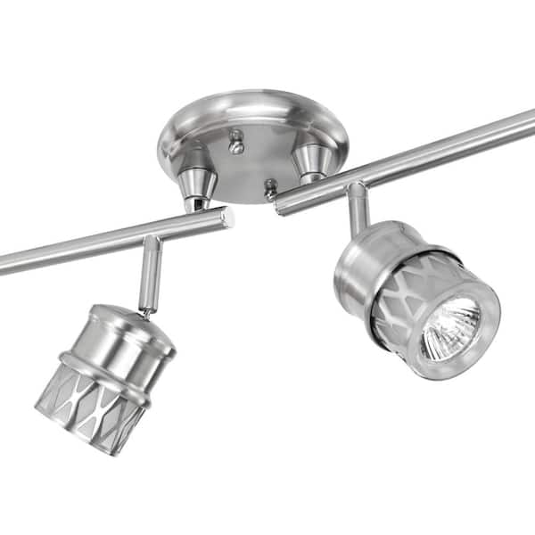 4 ft. Kearney 6-Light Brushed Nickel Foldable Track Lighting, Bulbs Included