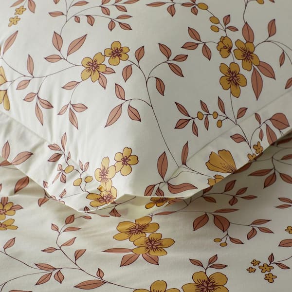 Company Cotton Remi Ditsy Floral Rust Cotton Percale Standard Pillowcases (Set of 2)