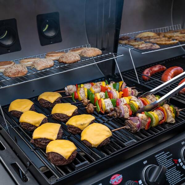 Double Play 1,260 sq., in. 3-Burner Gas and Charcoal Grill in Black