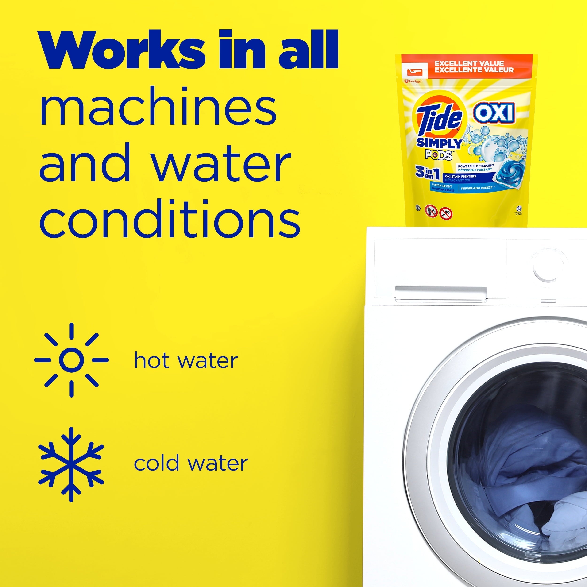 Tide Simply Pods Laundry Detergent Soap Packs, Refreshing Breeze, 43 Ct