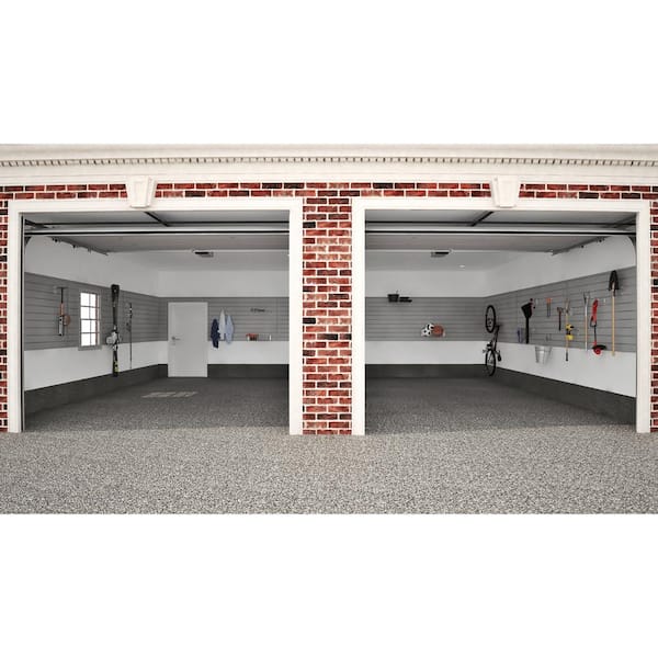 96 in. x 48 in. (288 sq. ft) PVC Slat Wall Panel Set Light Gray U-Turn Bundle (9-Panel Pack)