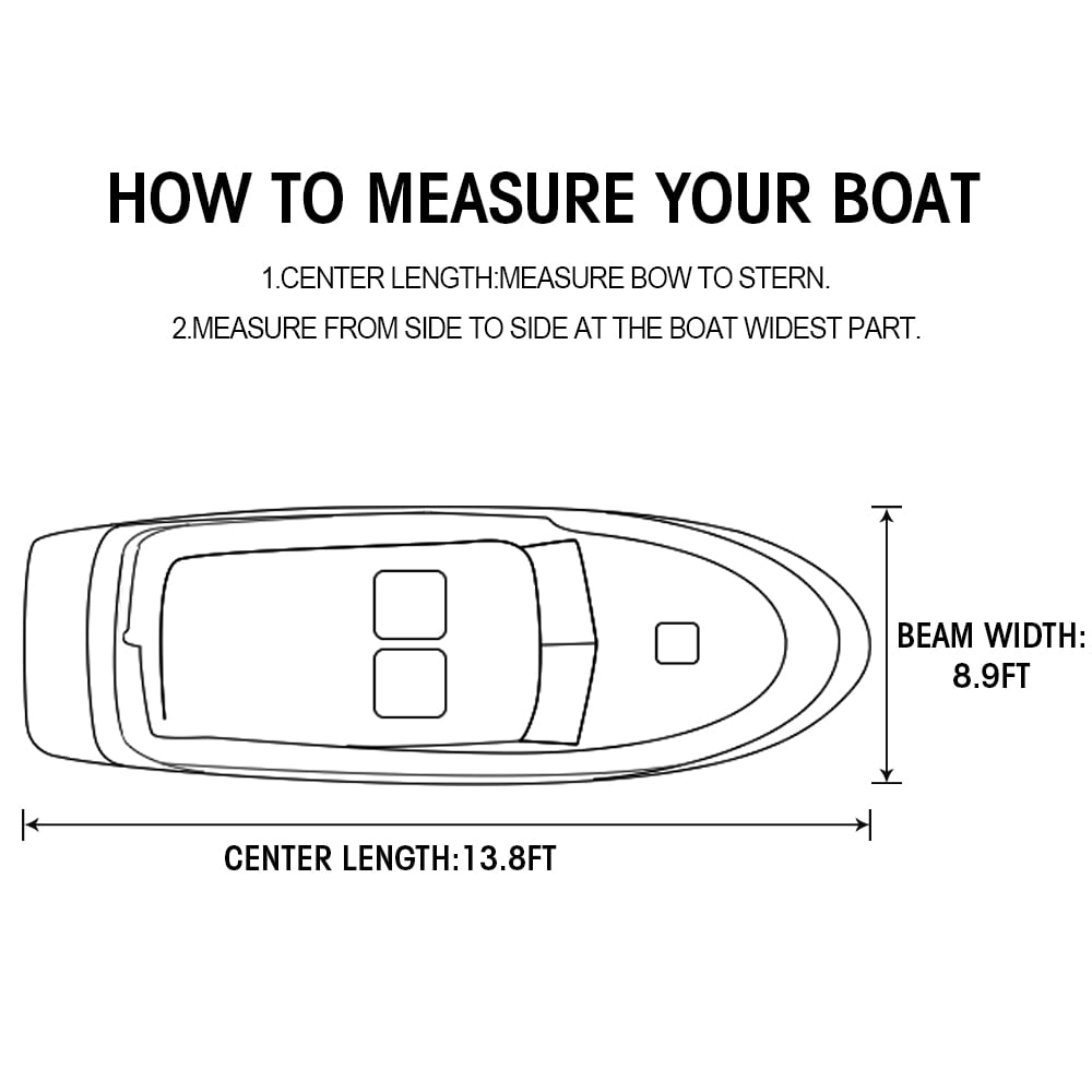 11-22FT Boat Cover Marine Grade Waterproof Heavy Duty V-Hull Boat Cover Sun-Proof Fade-Resistant
