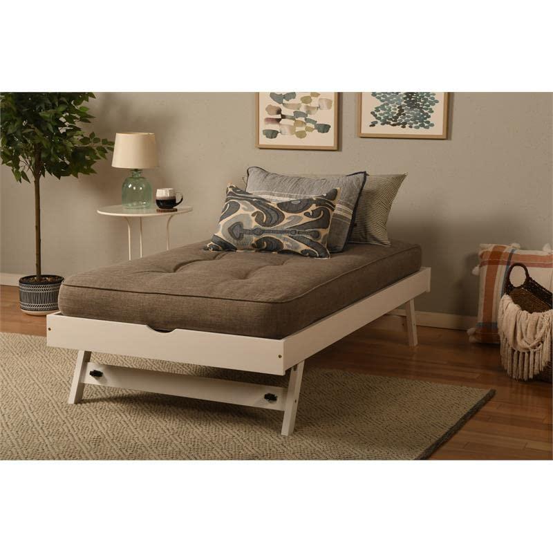 KODIAK Pop Up-White Finish-Linen Stone Mattress
