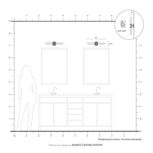 Aspen 2 Light Polished Chrome ADA Bath Vanity