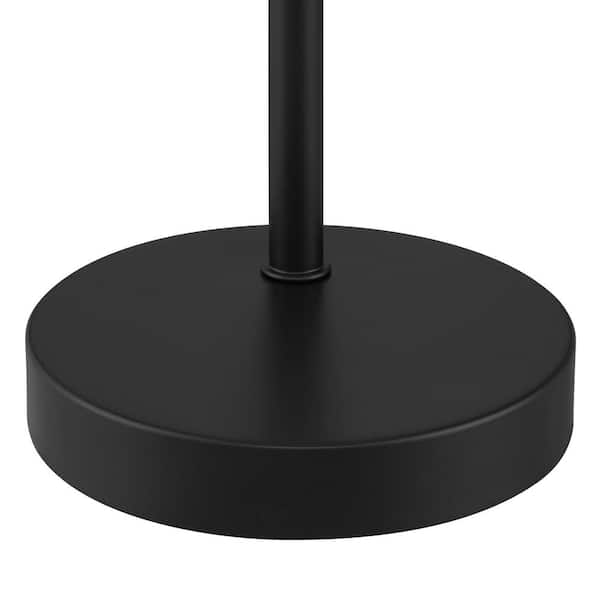 Regan 20 in. Matte Black Table Lamp with Clear Glass Shade