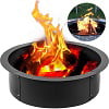 BENTISM Fire Pit Ring 36-inch Outer/30-inch Inner Diameter Fire Pit Insert 3.0mm Thick Heavy Duty Solid Steel Fire Pit Liner DIY Campfire Ring Above or In-Ground for Outdoor