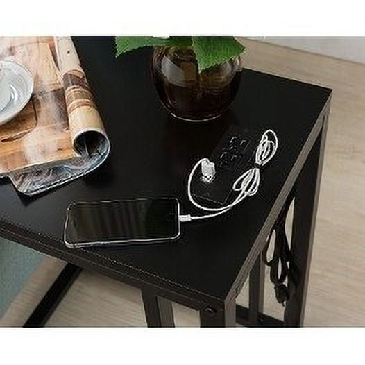 Soho C-table with Charging Station in Black