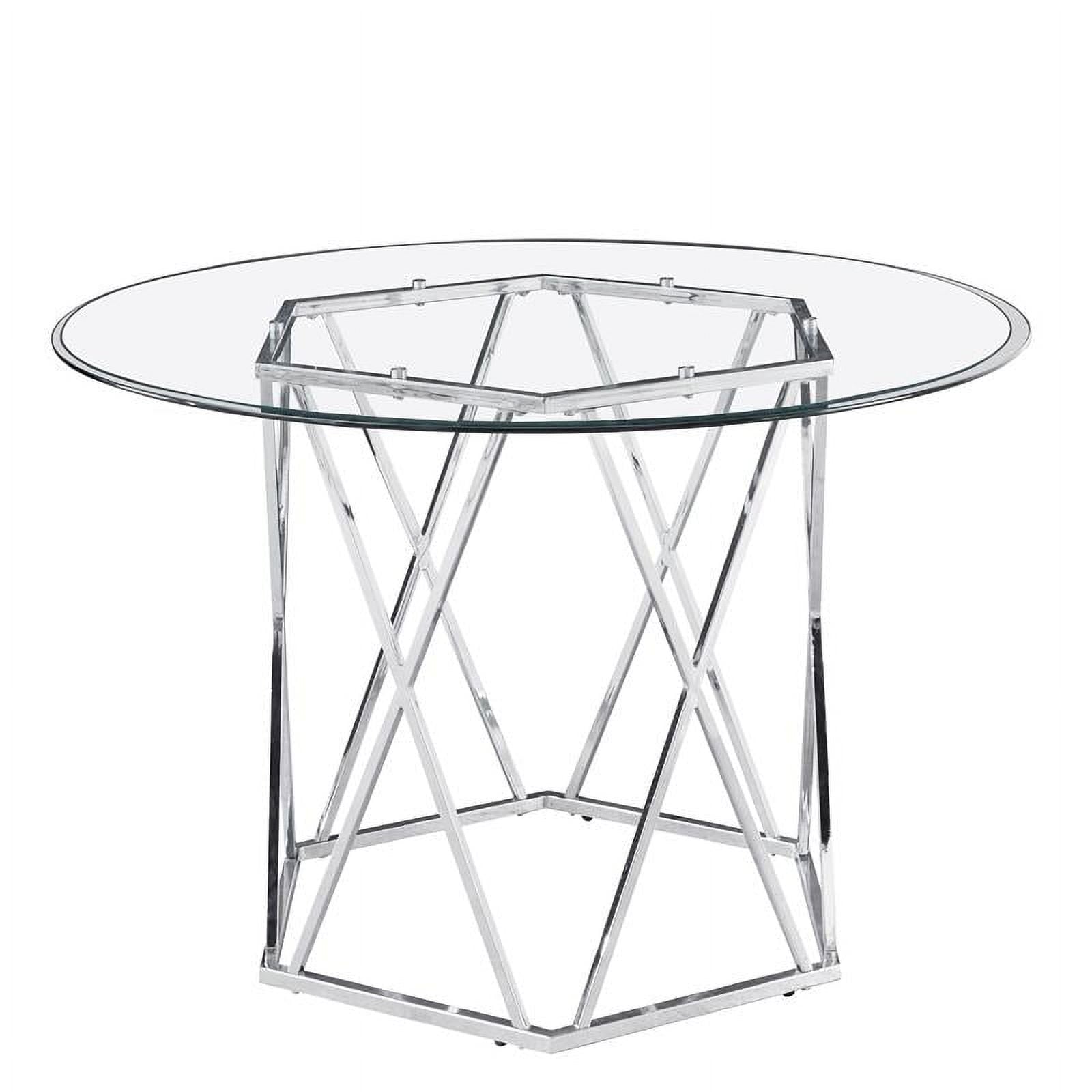 Steve Silver Escondido Chrome and Glass Top Dining Table