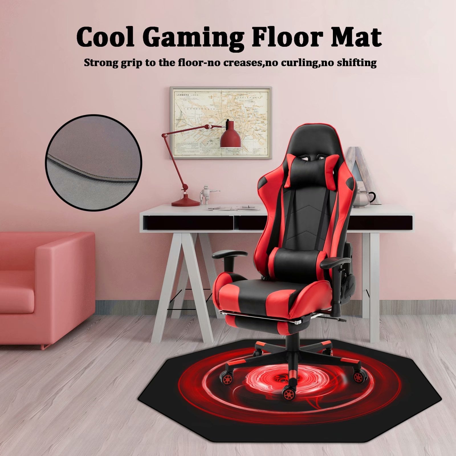 Premium Office Chair Mat for Carpeted Floor, 45x45, Heavy Duty, Easy Glide Gaming Chair Mats for Chairs, Good for Desks and Home, Protects Floors, High Impact Strength