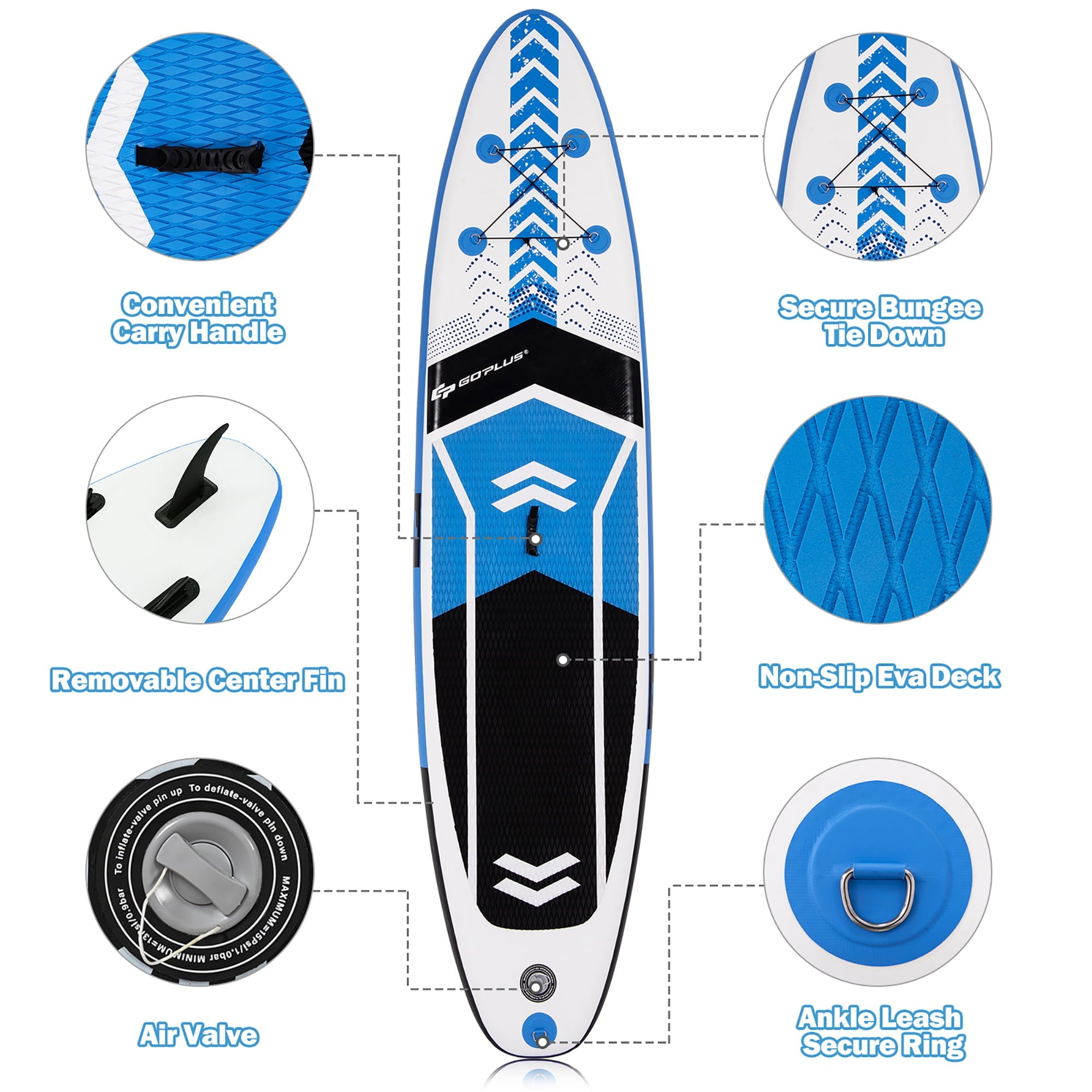 Goplus 10'5'' Inflatable Stand Up Paddle Board SUP with Carrying Bag Aluminum Paddle