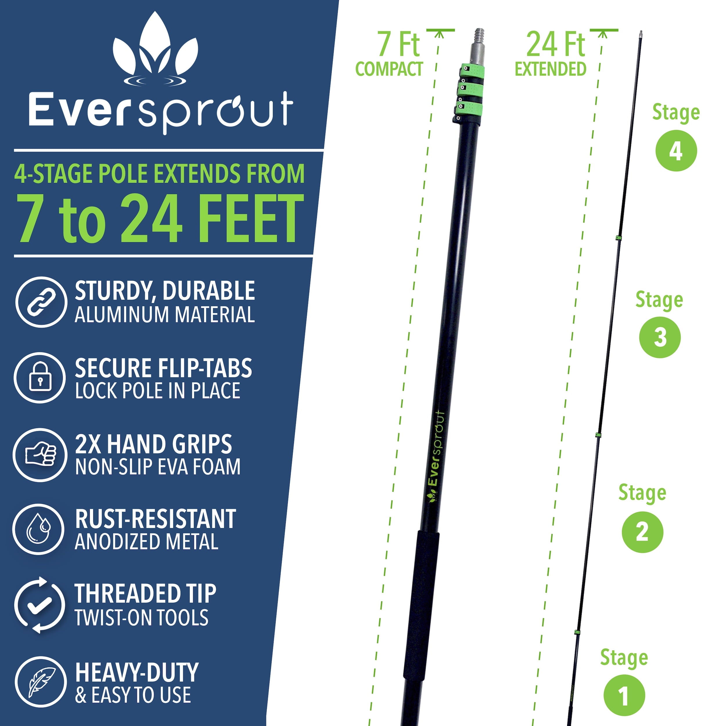 EVERSPROUT Never-Scratch SnowBuster 7-to-24 Foot