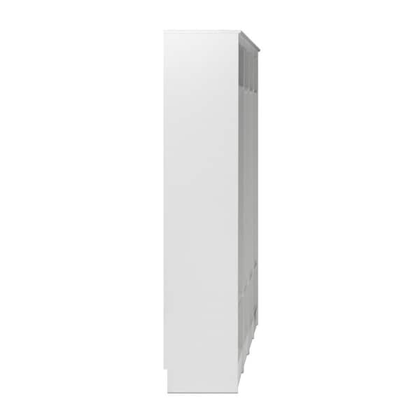 Entryway White Narrow Hall Tree (Set of 4)